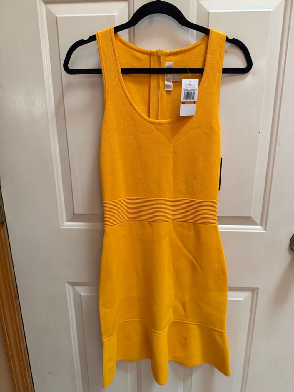 Michael Kors JasmineYellow Sleeveless Scoop Neck Knit Dress